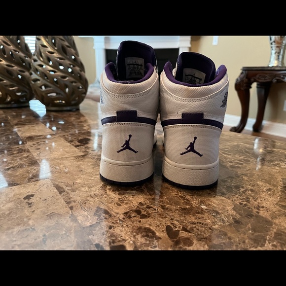 White, purple & turquoise Nike Air Jordan’s Sneakers - Picture 3 of 6